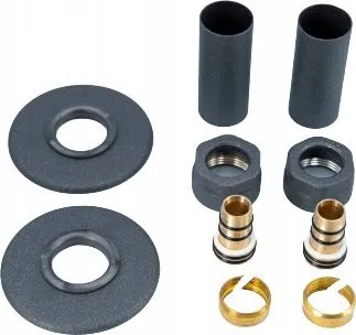 Set fshehës për radiator Vario Term Concealing Single Escutcheon 16xM22, për tuba PEX, grafit strukturor - 1