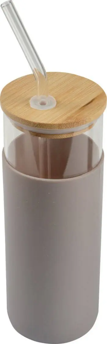 Shishe uji Homea, qelq 0.5L, me pipëz, bezhë