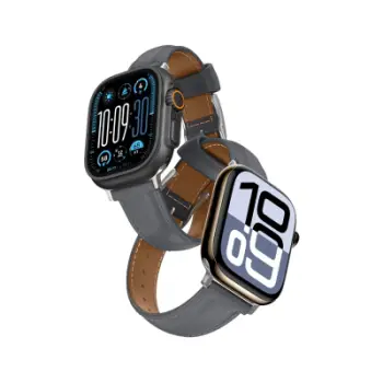 Rrip ore AmazingThing Class Band për Apple Watch 45 46 49mm, lëkurë, i gri