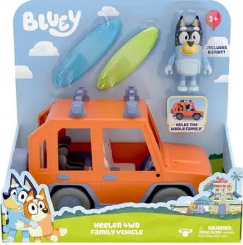 Set lojërash Bluey Family Car TM Toys BLU13018, makinë familjare me figurë qeni, portokalli