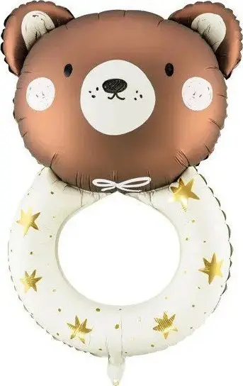Balon 3D folje teddy bear rrotull, 45x67cm, për helium