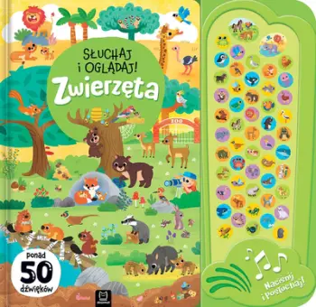 Libër interaktiv Aksjomat Listen And Look Animals, mbi 50 tinguj, me butona zanorë, shumëngjyrësh