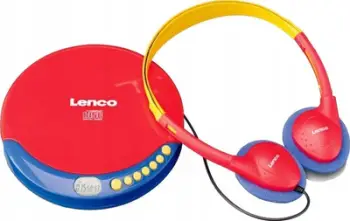 CD player portativ Lenco CD-021KIDS, për fëmijë, funksion karikimi, me bateri