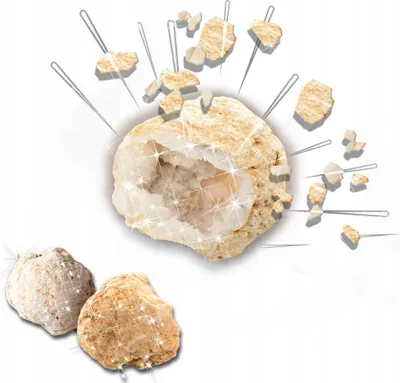 Set eksperimentesh SES Creative 25079 Break Open Geodes, 3 gurë gjeode, për fëmijë, shumëngjyrësh - 3