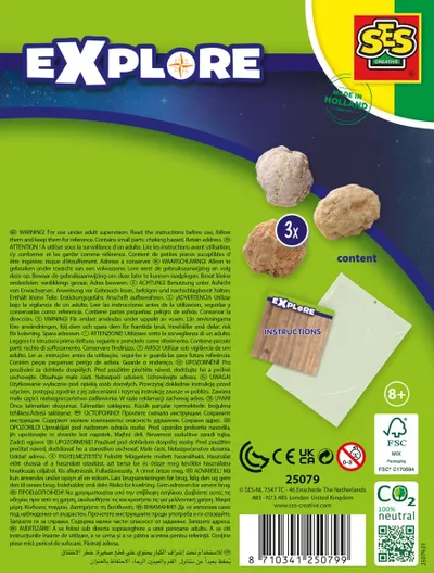 Set eksperimentesh SES Creative 25079 Break Open Geodes, 3 gurë gjeode, për fëmijë, shumëngjyrësh - 4