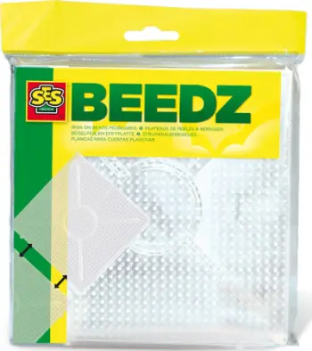Set pegboard për rruaza SES Creative, 2 tabla katrore, për fëmijë, e bardhë