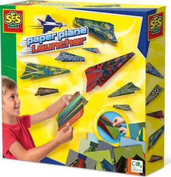 Lodër lëshues aeroplanësh letre SES Creative 14288, set me aeroplanë letre, e verdhë