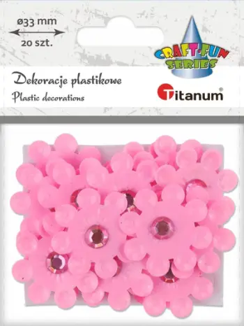 Dekor lule 3D vetëngjitëse Titanum, 33mm, set 20 copë, rozë
