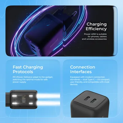 Karikues muri Proove Silicone Power, 40W, me 2×Type-C, i bardhë - 5