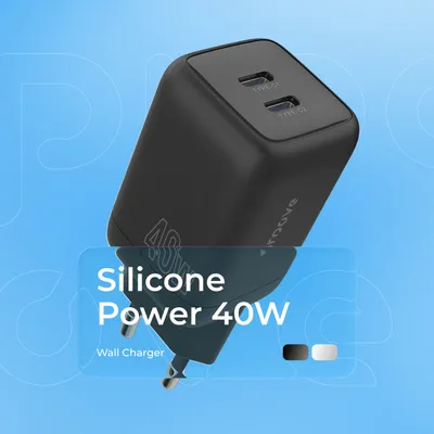 Karikues muri Proove Silicone Power, 40W, me 2×Type-C, i bardhë - 6