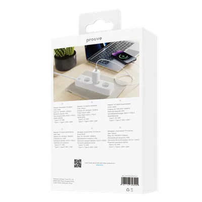 Karikues muri Proove Silicone Power, 40W, me 2×Type-C, i bardhë - 8