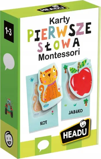 Karta edukative Montessori First Words, set për fëmijë, shumëngjyrëshe