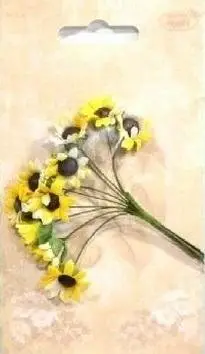 Lule dekorative prej letre Galeria Hobby Natural Paper Sunflowers, set 10 copë, ngjyra natyrale
