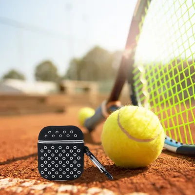 Mbulesë Beline për AirPods 1/2 Sport, TPU, me karabinë, bardh e zezë - 4