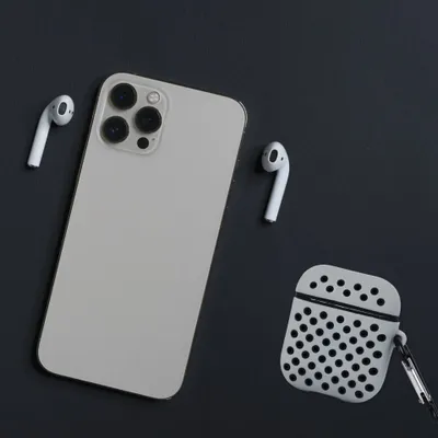 Mbulesë Beline për AirPods 1/2 Sport, TPU, me karabinë, bardh e zezë - 5