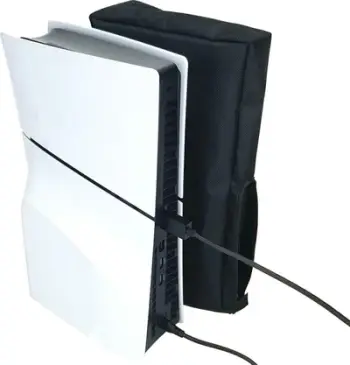 Mbulesë pluhuri PSP29A për PS5 Slim, pëlhurë poliester, për pozicion vertikal, e zezë