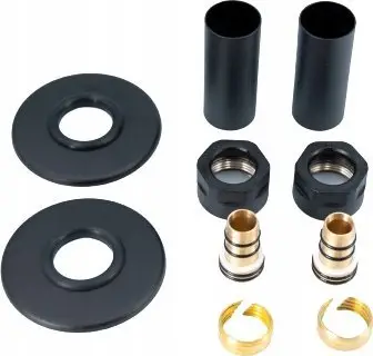 Set fshehës për radiator Vario Term Concealing Set Single Rosette 16xM22, për tuba PEX, i zi