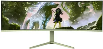 Monitor gaming Arozzi Nova 49", VA i lakuar, Dual QHD 165Hz, jeshil