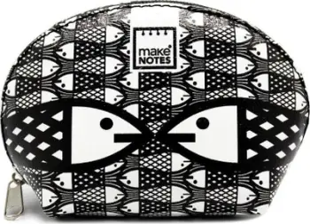 Portofol Make Notes Wallet B&amp;W, me zinxhir, dizajn bardh e zi