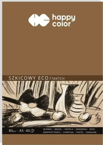 Bllok vizatimi Happy Color Sketch Pad ECO ART, A5, 80g, 40 fletë