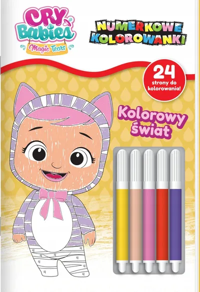 Libër ngjyrosjeje Cry Babies Colorful World, me numra, 24 faqe - 1