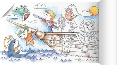 Poster edukativ për ngjyrosje Dodo D300329, temë piratësh, për fëmijë - 2
