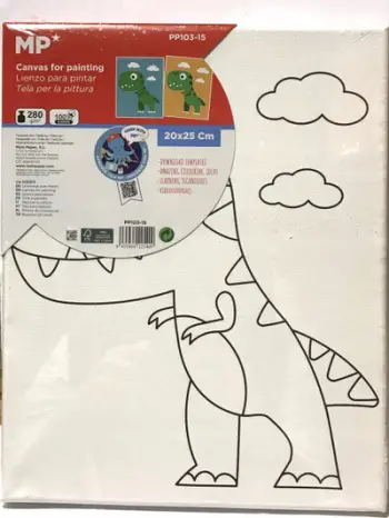 Kanavacë pikture MP Dinosaur, 20 x 25 cm, 280 g m², shumëngjyrëshe
