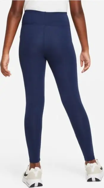 Legginsa sportive Nike Logo Print, bel mesatar, elastike, blu e errët