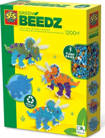 Set rruaza hekuri SES Creative Green Beedz 6405, Triceratops Dino