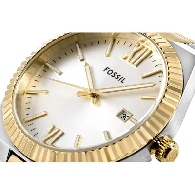 Ora dore Fossil Scarlette ES5259, çelik inox, quartz, argjendtë ari - 4