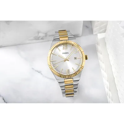 Ora dore Fossil Scarlette ES5259, çelik inox, quartz, argjendtë ari - 6
