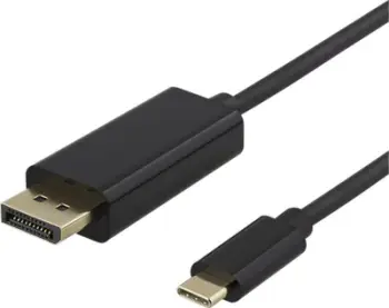 Kabllo Deltaco USB C në DisplayPort, 2m, 4K UHD, e zezë