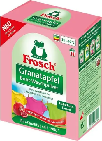 Detergjent pluhur Frosch Granatapfel, për rroba me ngjyra, 1.45kg