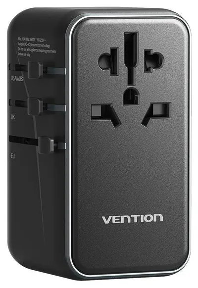 Përshtatës udhëtimi Vention 120W GaN, universal, PD, i zi - 1