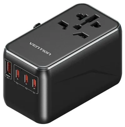 Përshtatës udhëtimi Vention 120W GaN, universal, PD, i zi - 2
