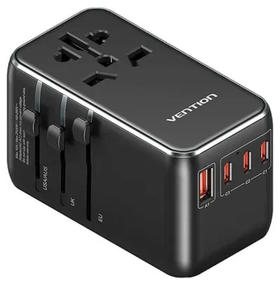Përshtatës udhëtimi Vention 120W GaN, universal, PD, i zi - 3