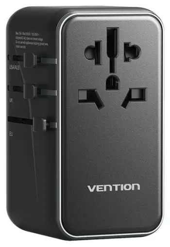 Përshtatës udhëtimi Vention 120W GaN, universal, PD, i zi