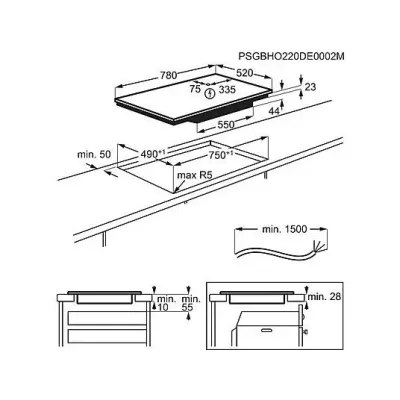 Plitë me induksion Electrolux Series 600 Flex SaphirMatt SE, 60cm, funksion Bridge, e zezë - 2