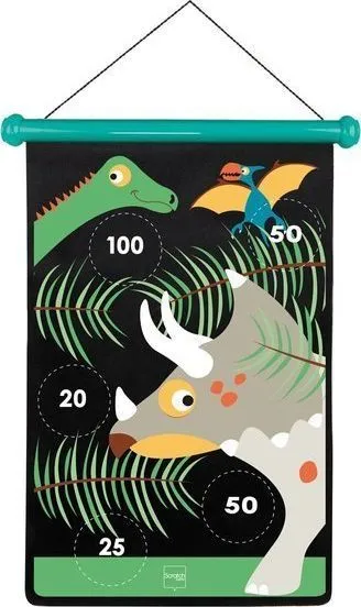Loja me shenjester magnetike Dino World, me dy ane, per femije, shumeengjyrshe - 4