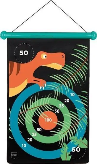 Loja me shenjester magnetike Dino World, me dy ane, per femije, shumeengjyrshe