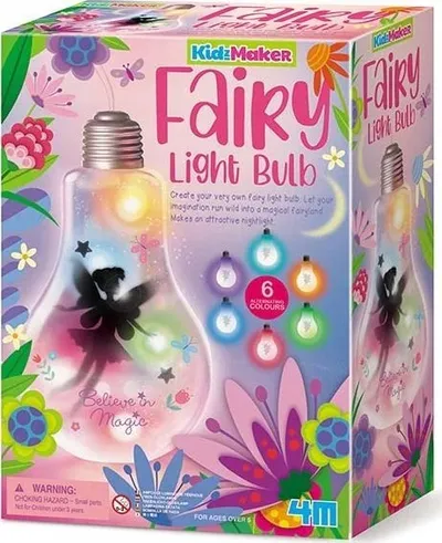 Set krijues 4M KidzMaker Fairy Light Bulb, llambë nate për fëmijë, me drita shumëngjyrëshe - 1