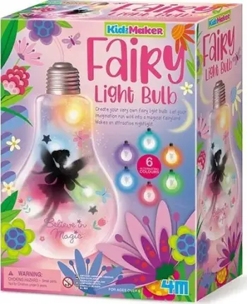Set krijues 4M KidzMaker Fairy Light Bulb, llambë nate për fëmijë, me drita shumëngjyrëshe