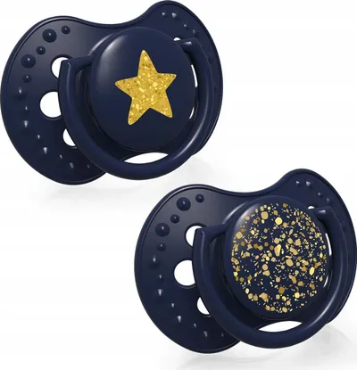 Biberon LOVI Stardust, silikoni, 18m+, set 2 copë, blu e errët - 2
