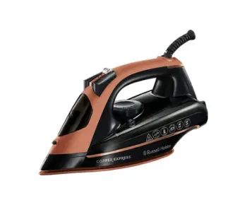 Hekur me avull Russell Hobbs Copper Express Pro 23975-56, pllaka bakri, dizajn i zi me bakër