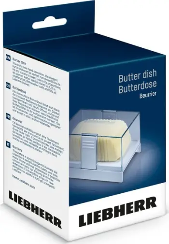 Enë gjalpi Liebherr 9882459, kapak transparent, bazë e bardhë