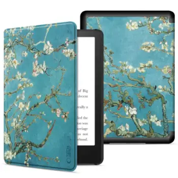 Kapak Tech-Protect Smartcase për Kindle Paperwhite 6 Signature, funksion Sleep/Wake, dizajn artistik, blu