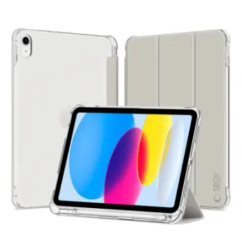 Kuti mbrojtëse Tech-Protect SC Pen Hybrid për iPad 10.9" 2022, me mbajtës stilolapsi, transparente, ngjyrë argjendi