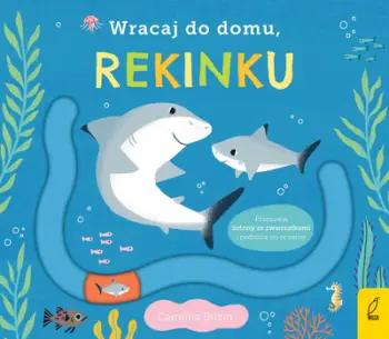 Libër fëmijësh Carolina Buzio Go Back Home Little Shark, libër interaktiv me labirint, kapak i fortë, shumëngjyrësh