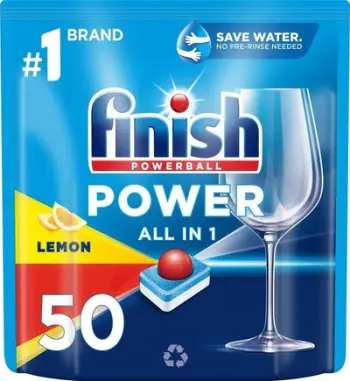 Tableta për enëlarëse Finish Powerball All in 1, limon, 50 copë