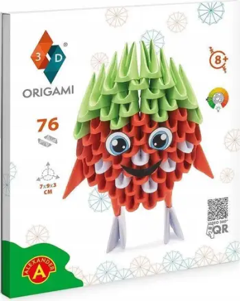Set kreativ origami HQ Invento 3D Strawberry, 76 pjesë, për fëmijë 8+